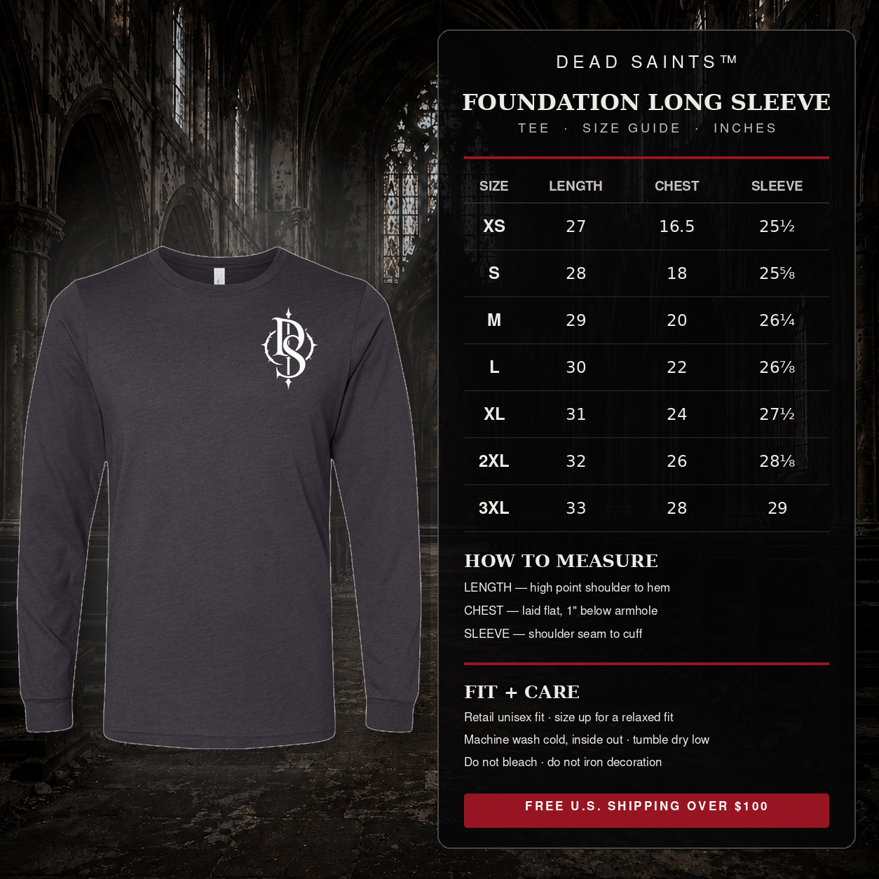 Foundation Long Sleeve Tee Bone | Black