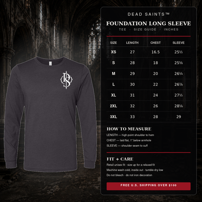Foundation Long Sleeve Tee Bone | Black