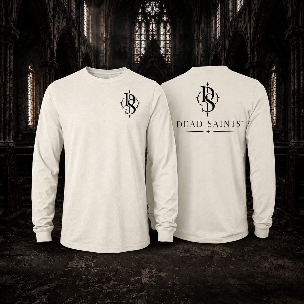 Foundation Long Sleeve Tee Bone | Black